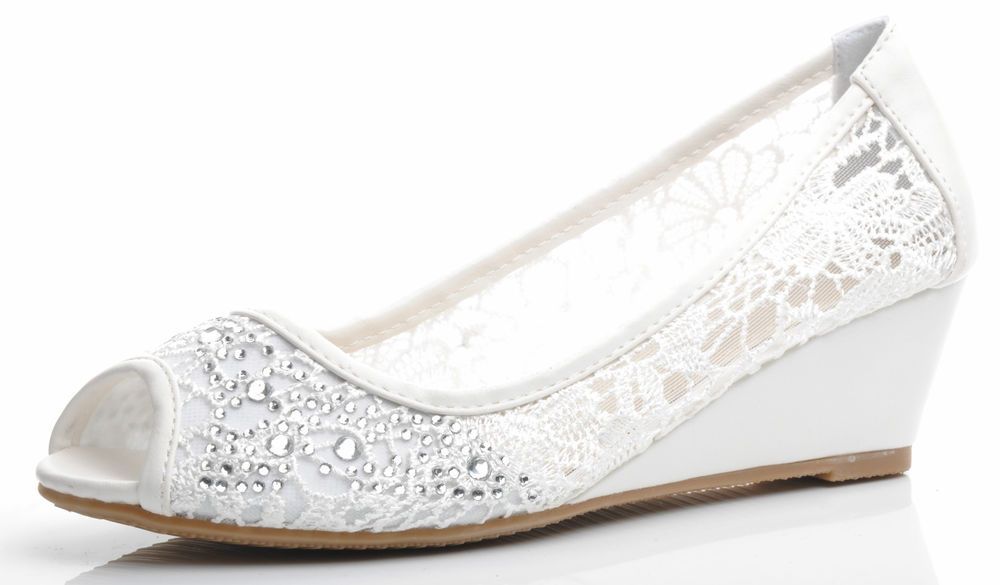 White Wedge Wedding Shoes Uk References