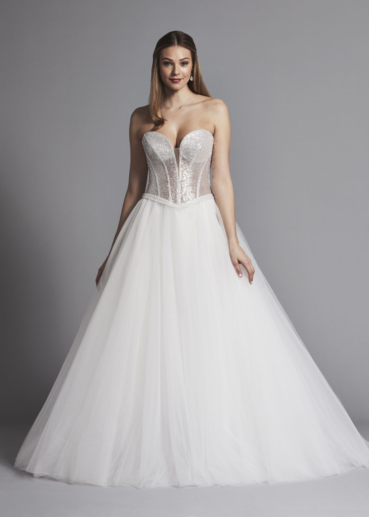 Strapless Tulle Ball Gown Wedding Dress With Sweetheart Neckline References
