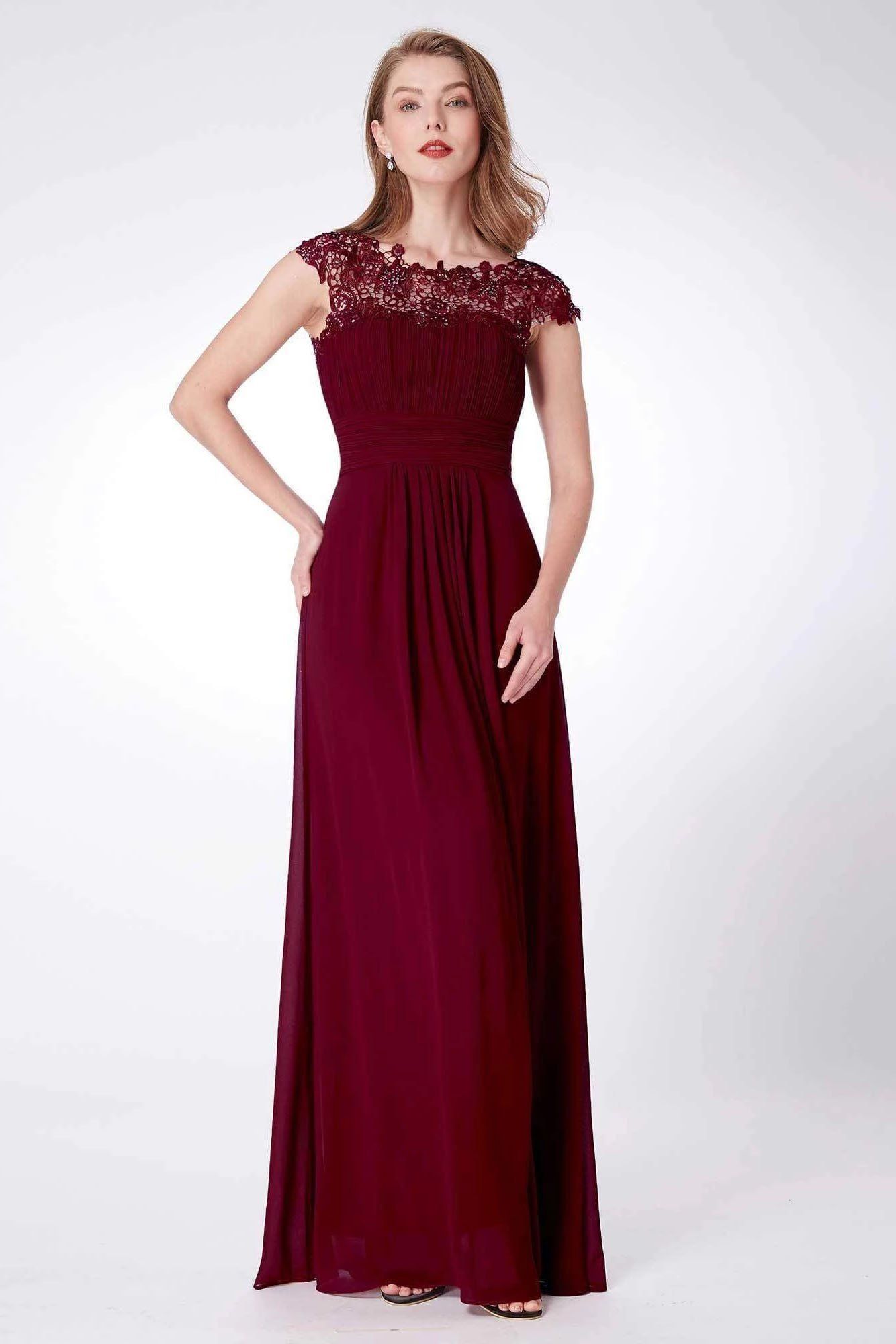 Burgundy Formal Dresses With Sleeves 2021