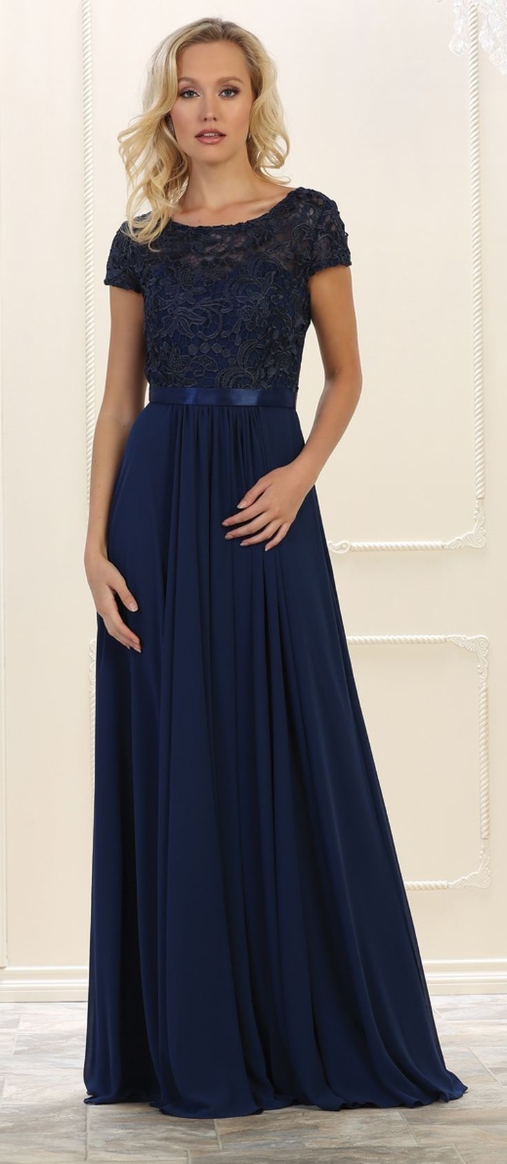 Navy Blue Long Dress For Wedding 2021
