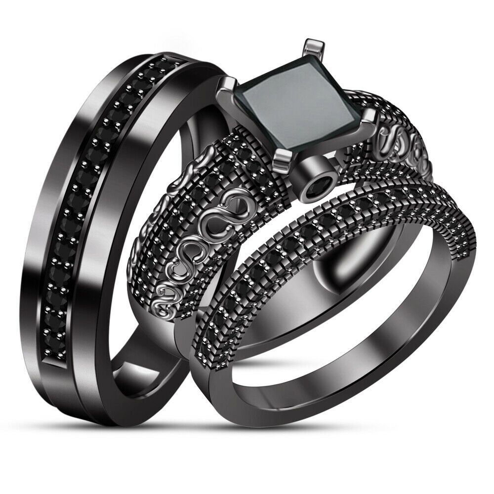 Buy Black Wedding Rings For Her Ideas