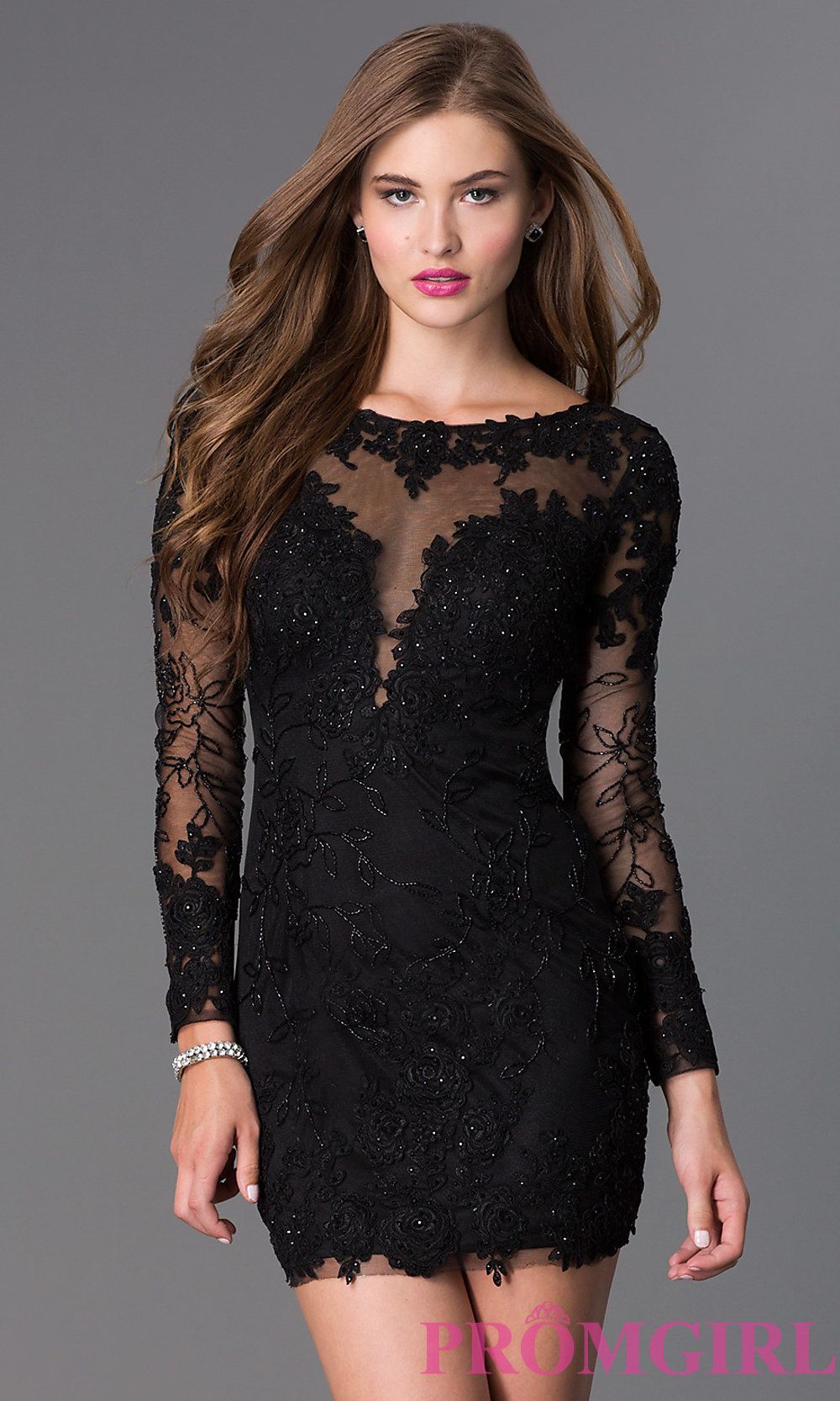 Black Long Sleeve Short Prom Dress References