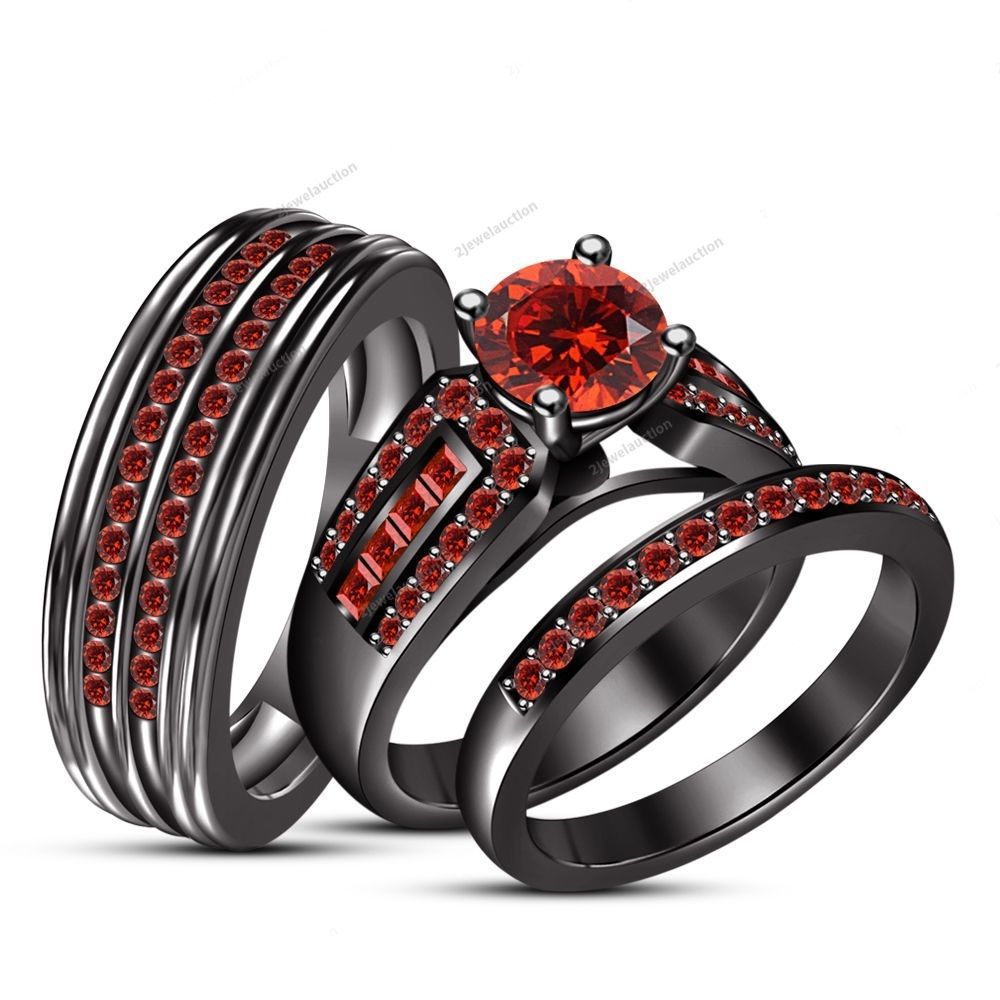 Black And Red Wedding Rings For Him References
