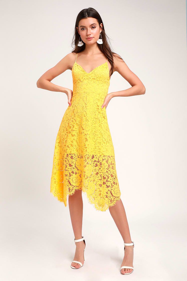 Floral Lace Dress Yellow Ideas