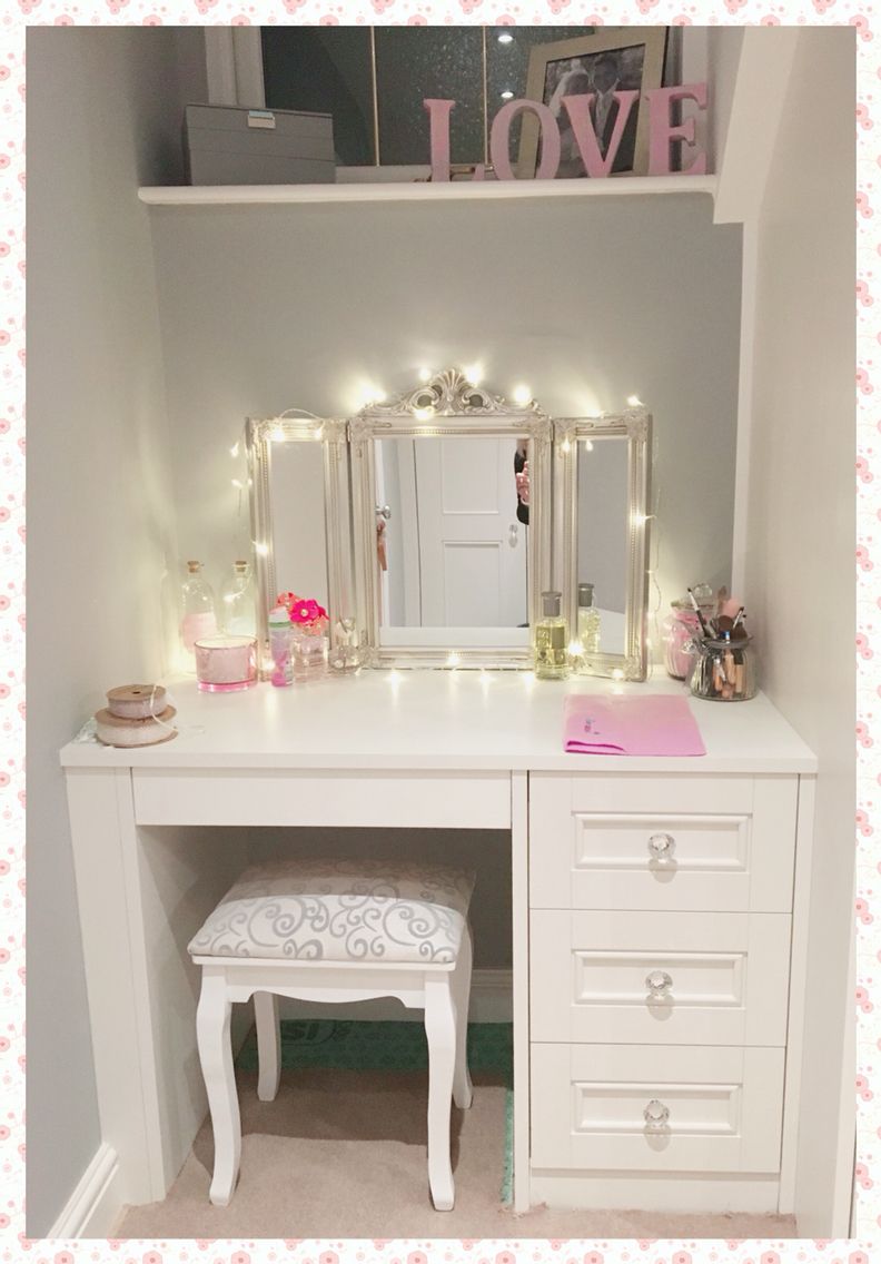 Dressing table idea white dressing table with crystal